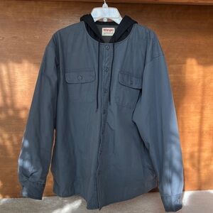 Wrangler Men's Charcoal Hooded Shirt Jacket